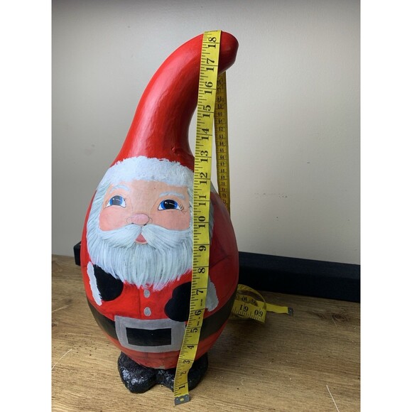 Hand Painted Santa Claus Gourd Christmas Vtg Folk Art Country Primitive READ - Picture 12 of 12